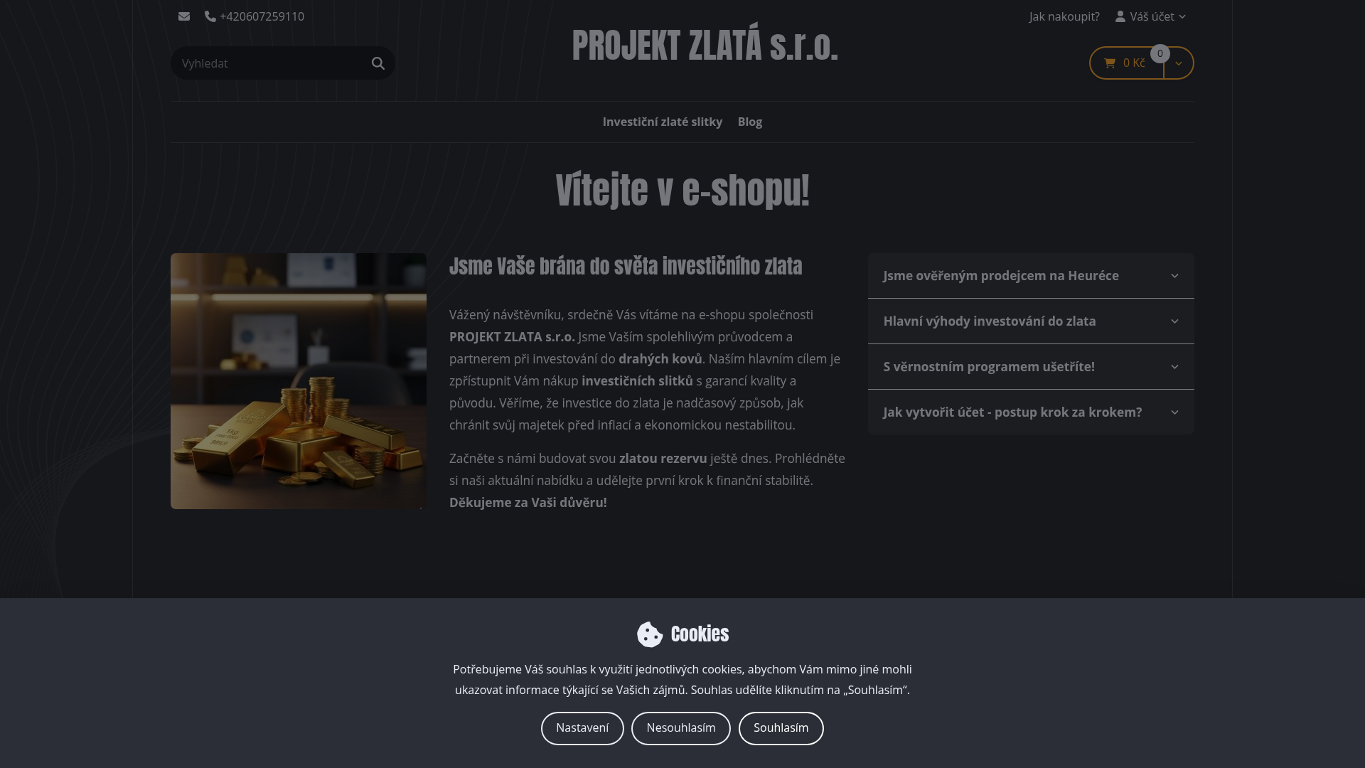 Náhled webu PROJEKT ZLATÁ s.r.o.
